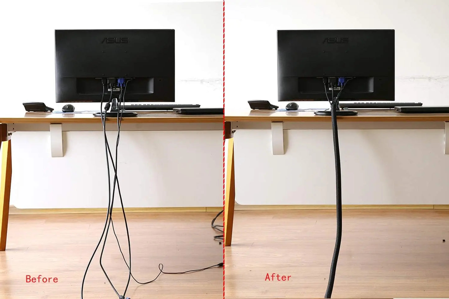 ⚡ Flexible Cable Management Sleeve for Home, Office, and Auto Wiring