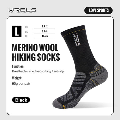 🥾 WRELS Merino Wool Cushion Hiking Socks