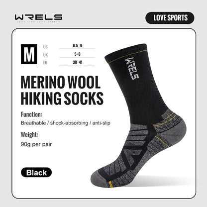 🥾 WRELS Merino Wool Cushion Hiking Socks