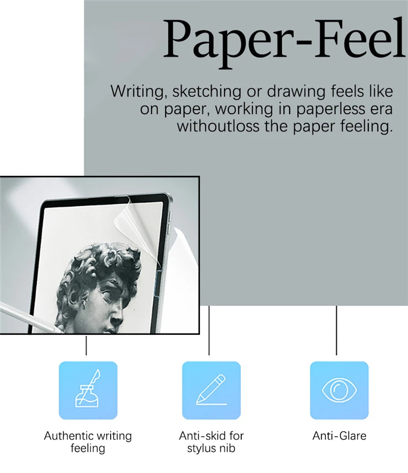 📝 2-Pack Paper-Feel Matte Screen Protector for iPad (Multi-Generation)