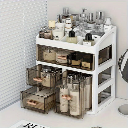 Large Capacity Dust-Proof Cosmetics Storage Box with Drawers