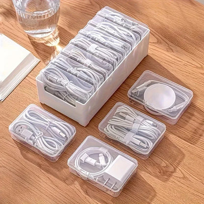 ⚡ Multi-Grid Wire Storage Box & Tech Accessory Organizer for Office Desk