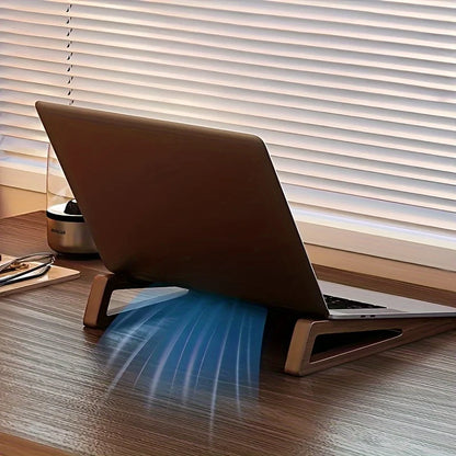 Portable Foldable Wooden Laptop Stand (Ergonomic 12° Riser)