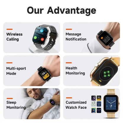 ⚡ LAXASFIT Smart Sports Fitness Watch with Bluetooth Call