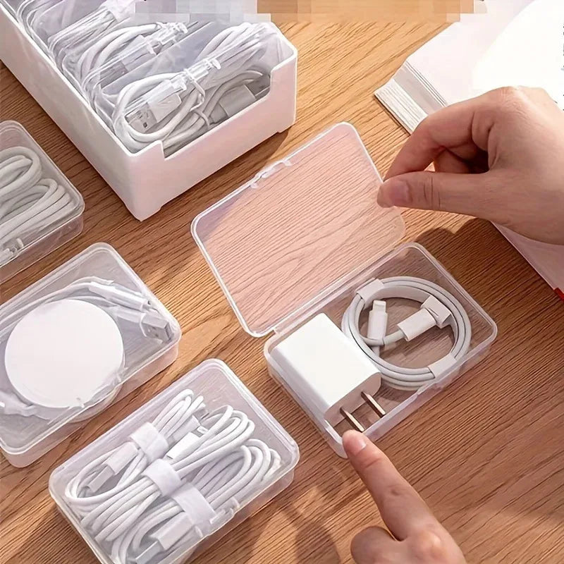 ⚡ Multi-Grid Wire Storage Box & Tech Accessory Organizer for Office Desk