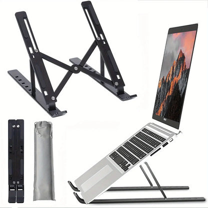 💻 Adjustable Aluminum Laptop Stand with 6-Level Ergonomic Height