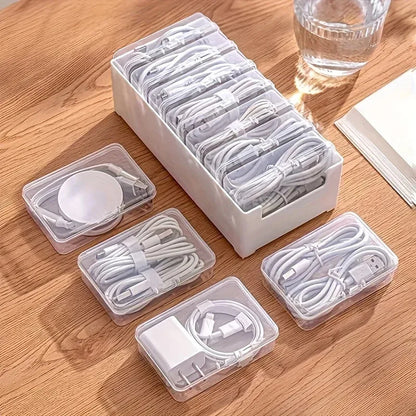 ⚡ Multi-Grid Wire Storage Box & Tech Accessory Organizer for Office Desk