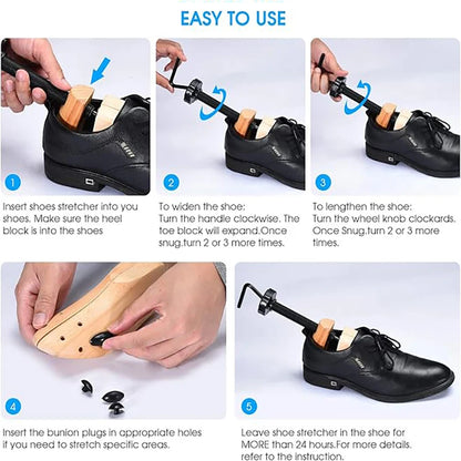 ⚡ 2-Way Adjustable Wood Shoe Expander for Wide Feet