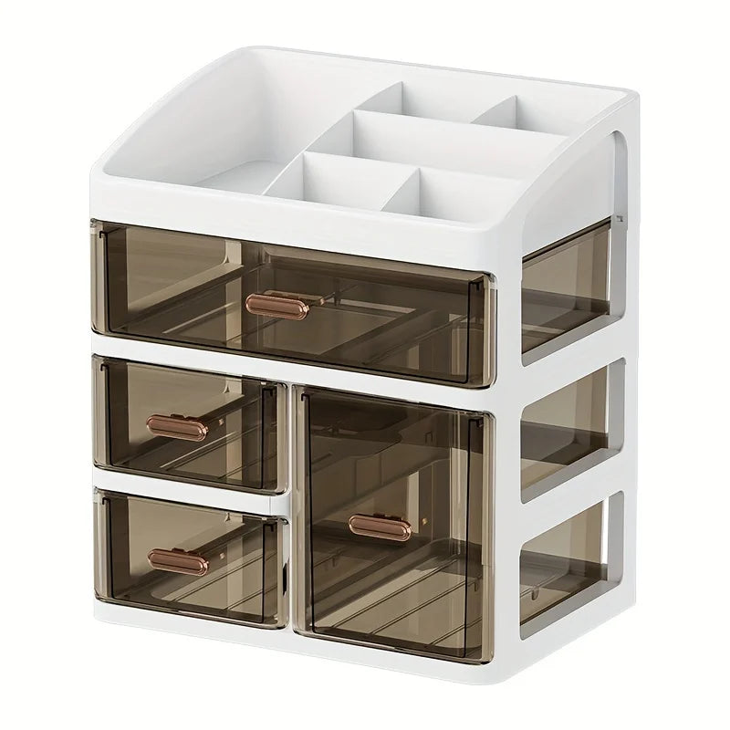 Large Capacity Dust-Proof Cosmetics Storage Box with Drawers