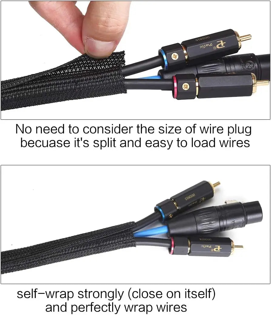 ⚡ Flexible Cable Management Sleeve for Home, Office, and Auto Wiring