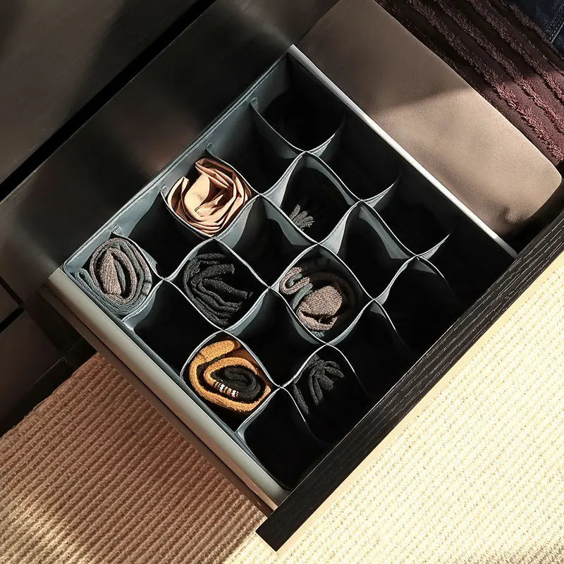 📂 Multi-Grid Wardrobe Organizer & Drawer Divider Box