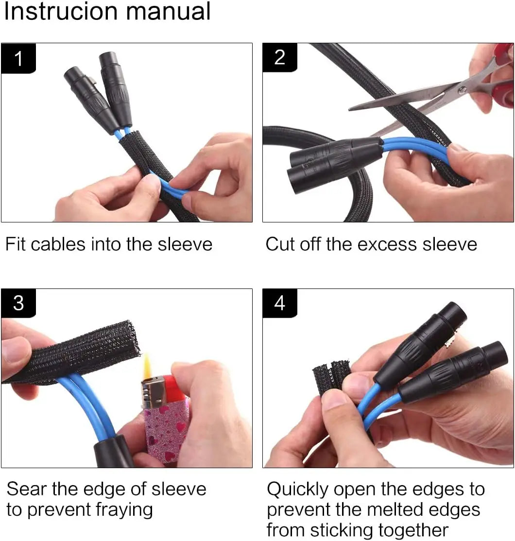 ⚡ Flexible Cable Management Sleeve for Home, Office, and Auto Wiring
